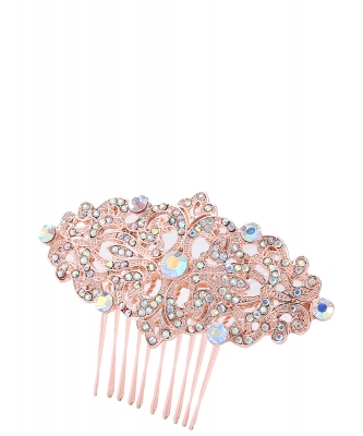 Rhinestone Hair Comb HM320006 ROSEGOLD AB